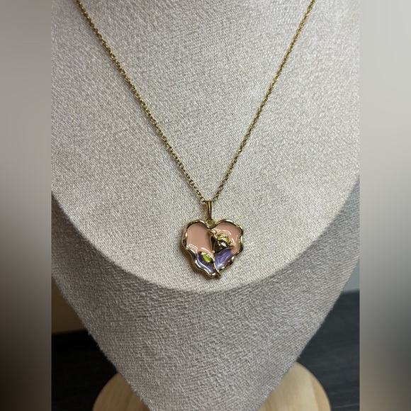Handmade Gold Flower Necklace - Picture 1 of 5